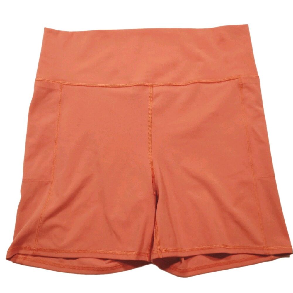 Vuori Studio Pocket Short Biker Coral Orange XL Yoga Running Athleisure VW390